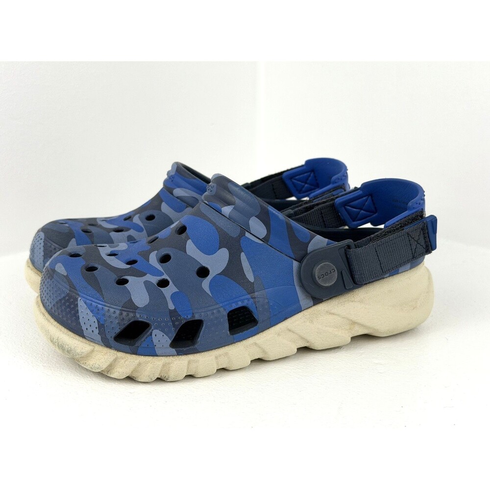 Crocs Echo Camo Redux Clog Kids Youth J3 Blue Gray Camouflage LiteRide
